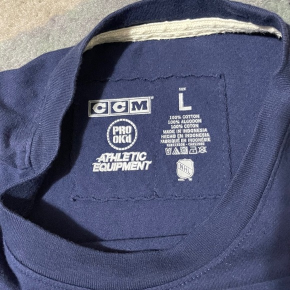 Pittsburgh Penguins CCM Shirt Men Large Navy Blue Long Sleeve NHL Hockey Distres - Picture 3 of 12